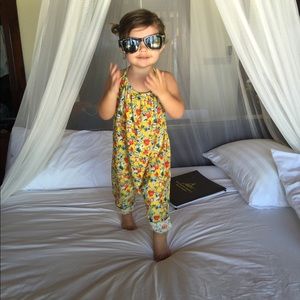 Floral Yellow Kids One Piece